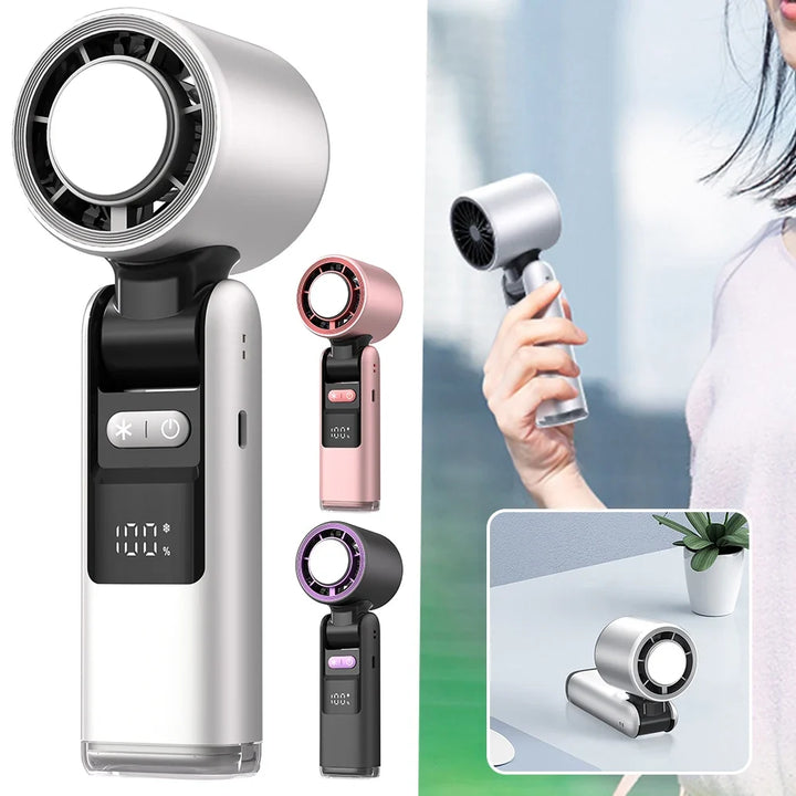 Portable Mini Fan | 100 Speeds, Foldable & USB Rechargeable | Desk & Travel 