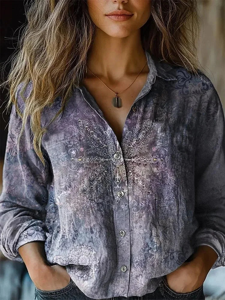 Covernorth Women's Floral Print Button-Down Shirt