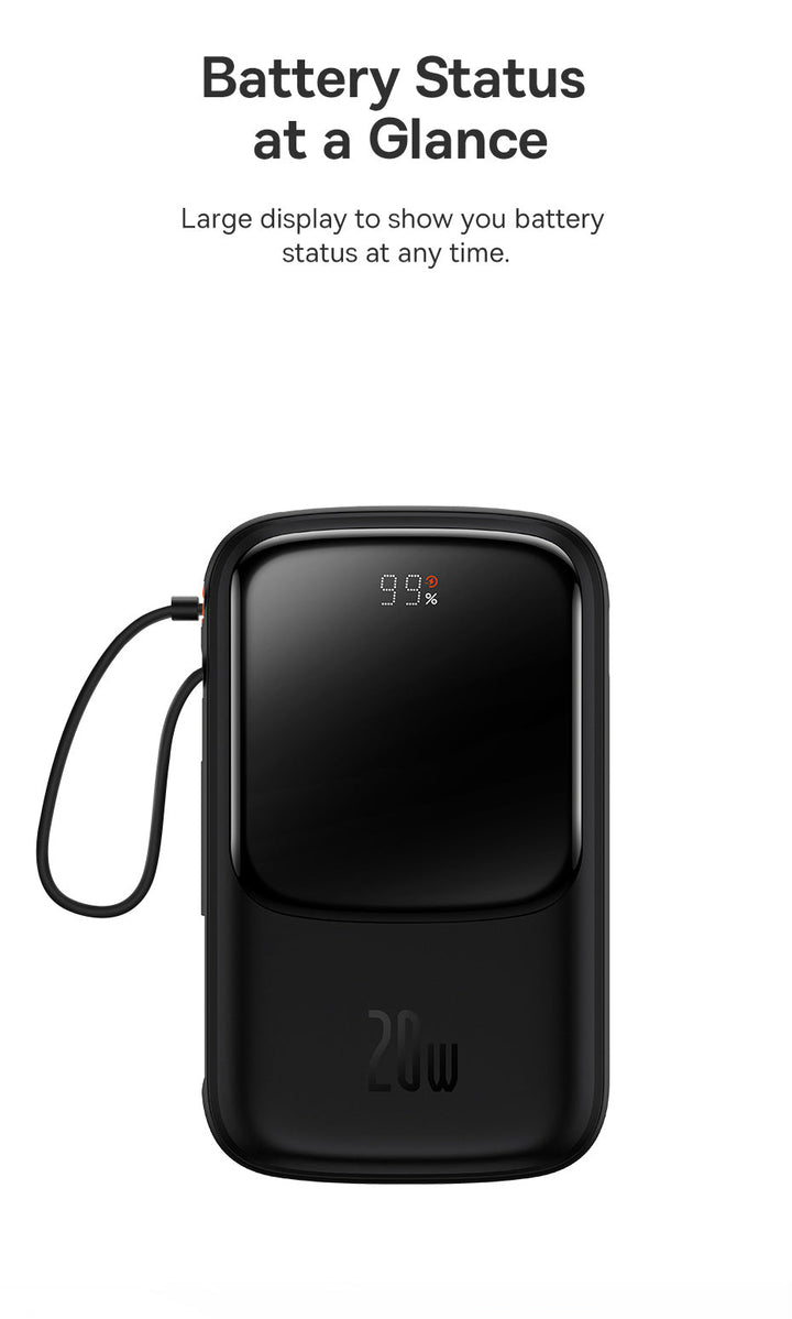 Mini Power Bank with Cable | 10000mAh Fast Charging | Travel & Daily Use