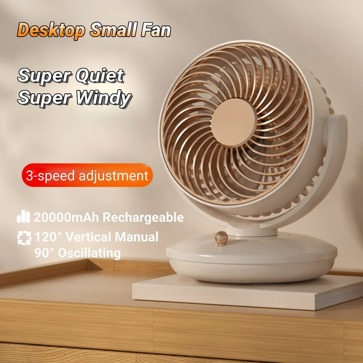 Desk Fan | Ultra-Quiet, 3-Speed | Bedroom & Home Office
