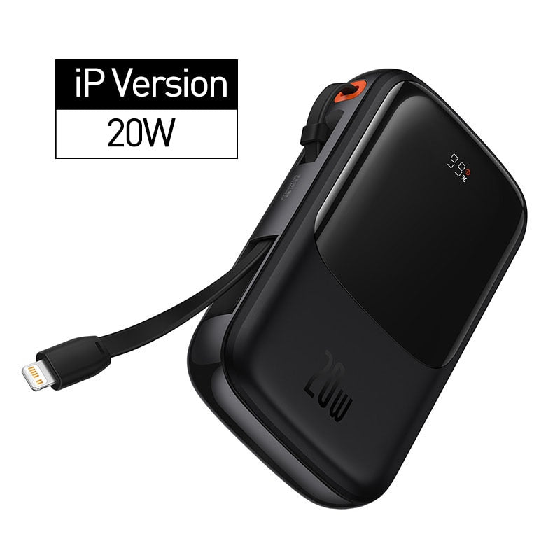 Mini Power Bank with Cable | 10000mAh Fast Charging | Travel & Daily Use