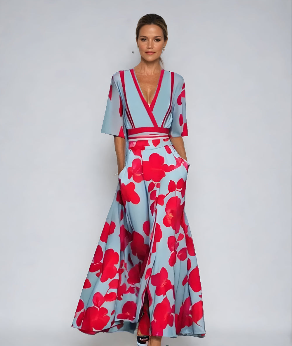Covernorth Women’s Floral V-Neck Maxi Dress