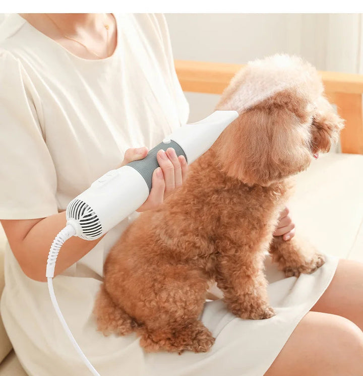 2-in-1 Pet Hair Dryer | 3 Heat Speeds & Self Cleaning | Grooming | White