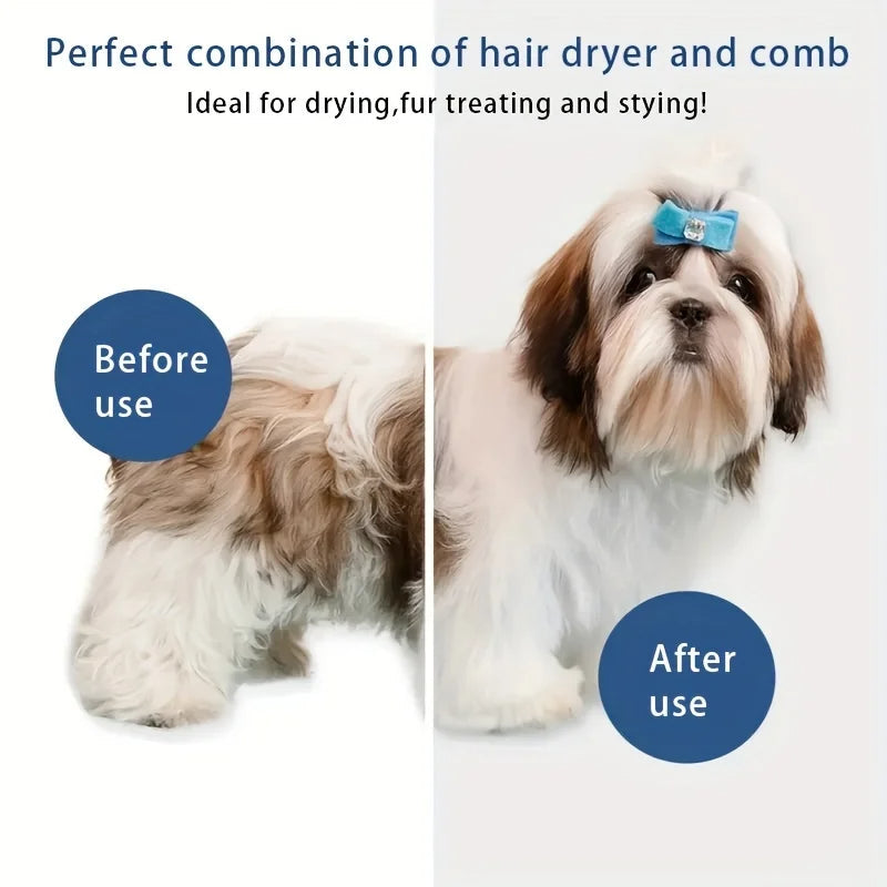 2-in-1 Pet Hair Dryer | 3 Heat Speeds & Self Cleaning | Grooming | White