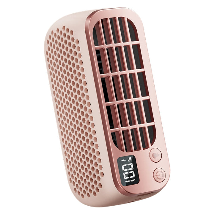 Portable Mini Fan | 5 Speeds, LED Display, Power Bank | Desk & Travel | Pink
