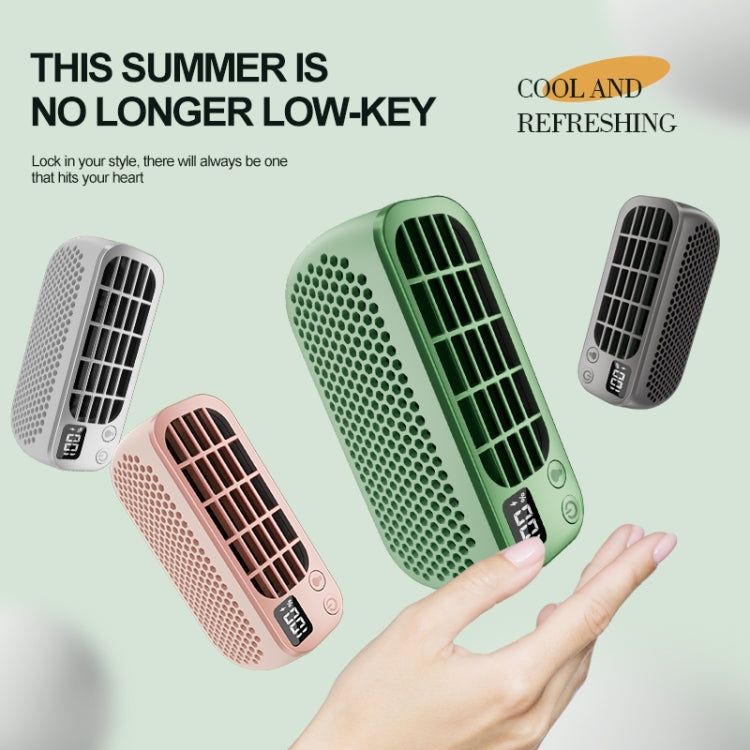 Portable Mini Fan | 5 Speeds, LED Display, Power Bank | Desk & Travel | Pink
