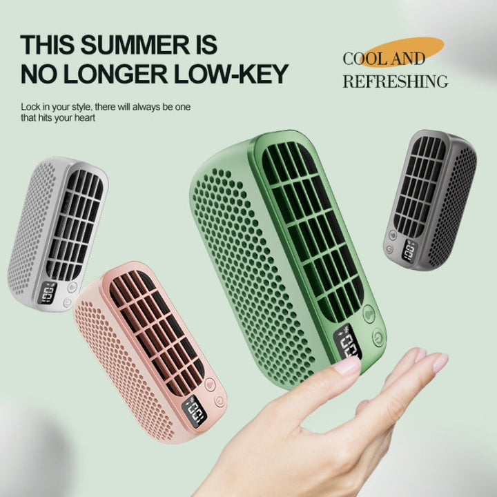 Portable Mini Fan | 5 Speeds, LED Display, Power Bank | Desk & Travel | Pink