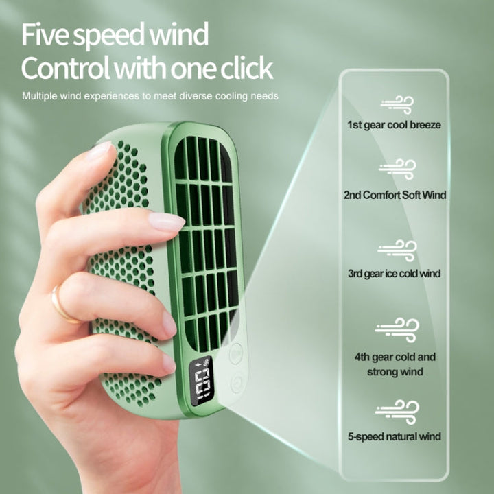 Portable Mini Fan | 5 Speeds, LED Display, Power Bank | Desk & Travel | Pink