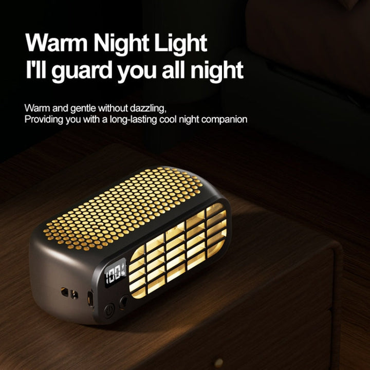 Portable Mini Fan | 5 Speeds, LED Display, Power Bank | Desk & Travel | Pink