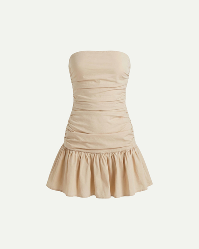 Covernorth Women’s Strapless Ruched Drop-Waist Mini Dress