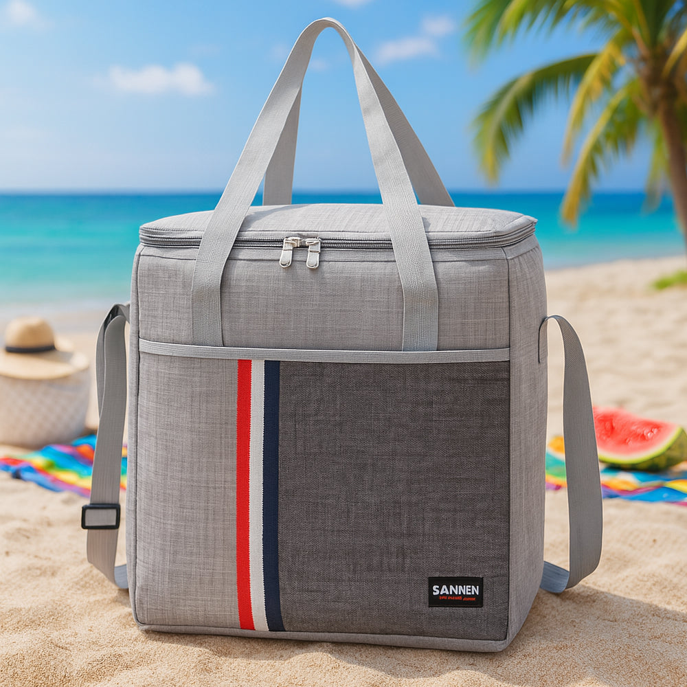 Thermal Cooler Bag │ Insulated Fresh │ Beach & Picnic │ Grey