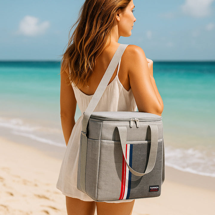 Thermal Cooler Bag │ Insulated Fresh │ Beach & Picnic │ Grey