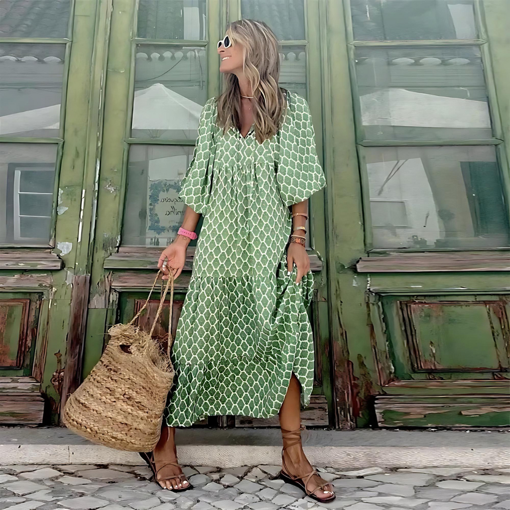 Women's Geometric Print Maxi Dress