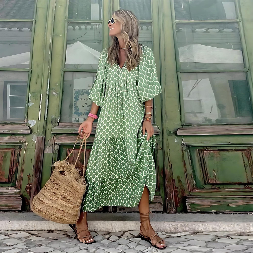 Women's Geometric Print Maxi Dress
