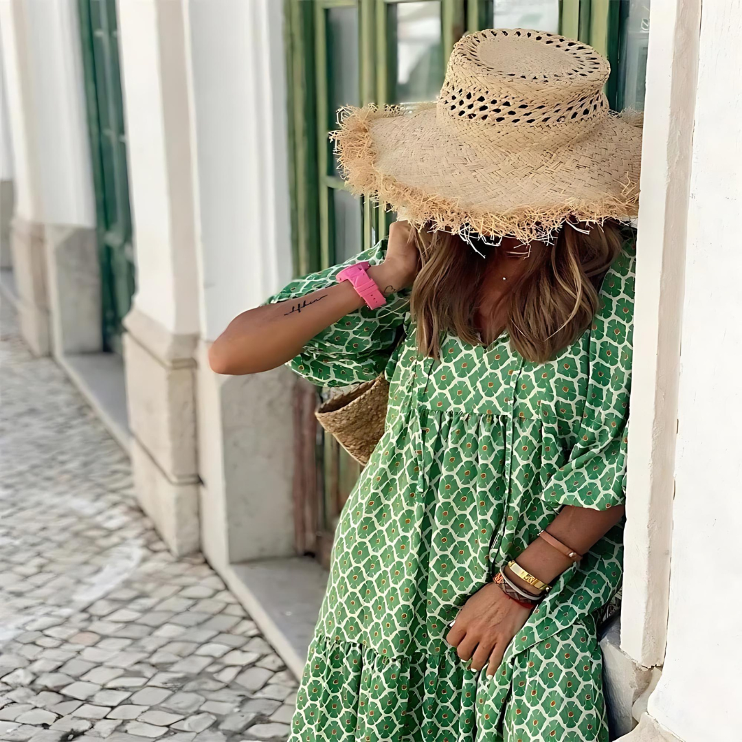 Women's Geometric Print Maxi Dress