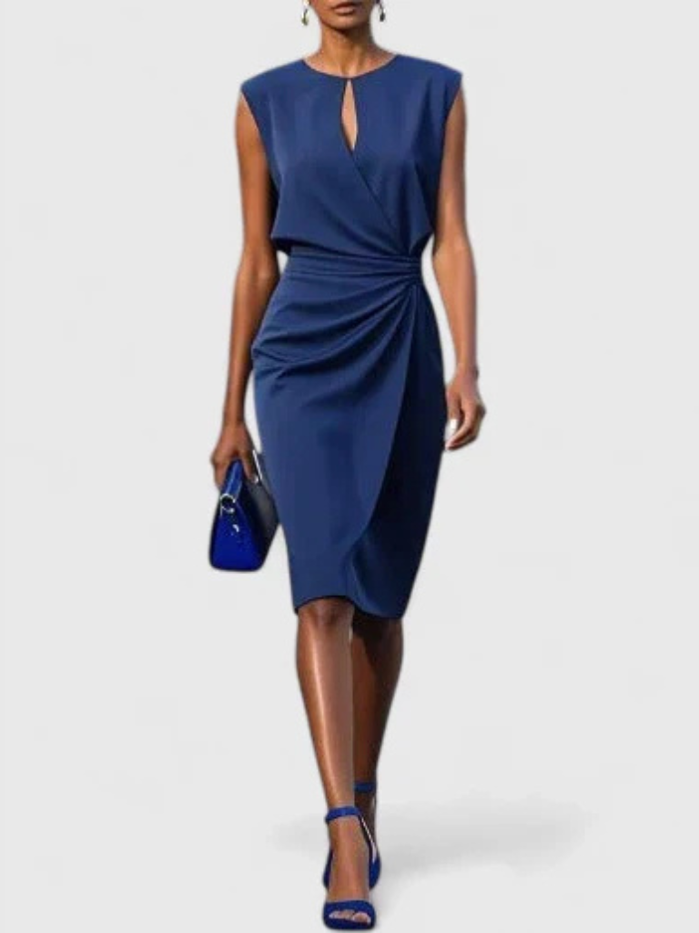 Women's Sleeveless Ruched Midi Dress