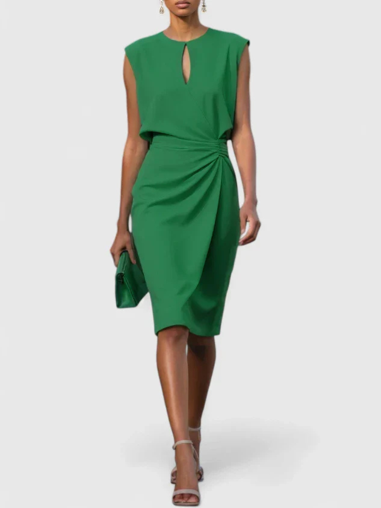 Women's Sleeveless Ruched Midi Dress