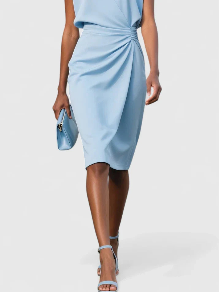 Women's Sleeveless Ruched Midi Dress