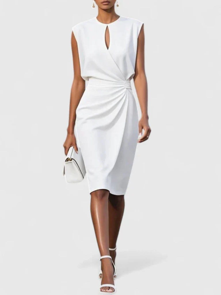Women's Sleeveless Ruched Midi Dress
