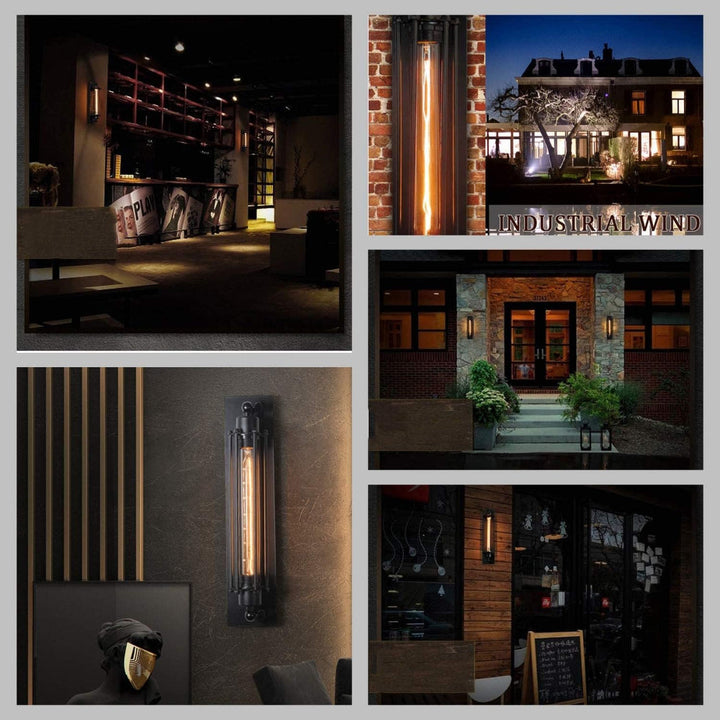 Vintage Wall Sconce | Dimmable Light | Hallway & Porch | Black