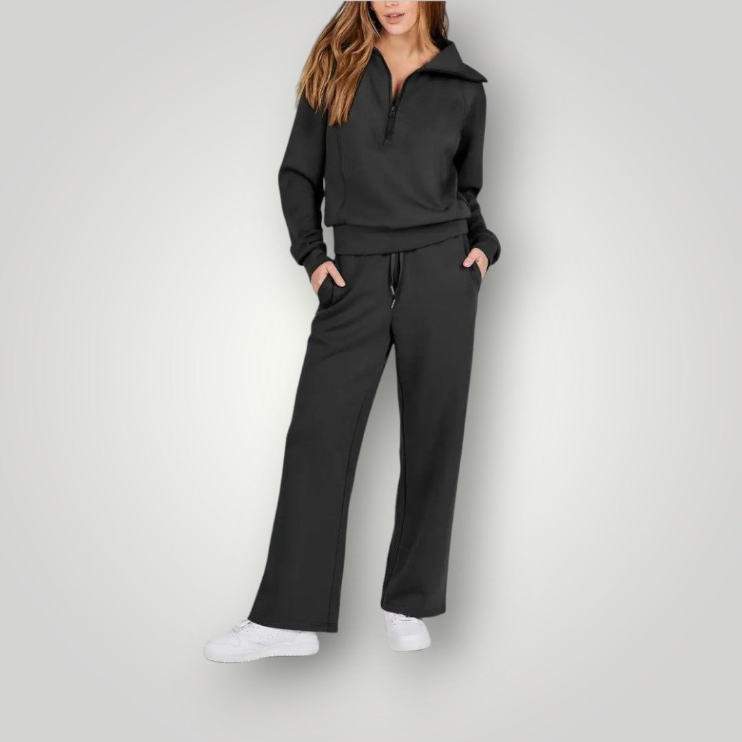 Covernorth Women’s Half-Zip Pullover and Wide-Leg Lounge Set