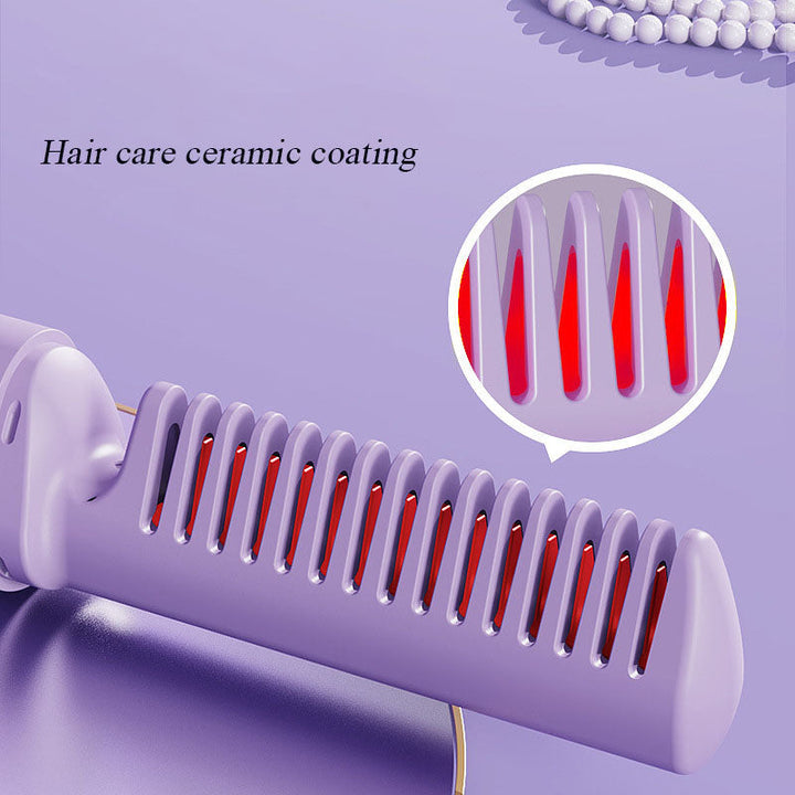 Wireless Hair Styler Comb | Cordless Anti-Burn Design | On-the-Go Styling