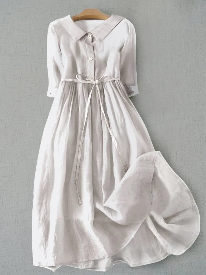Women's Collared A-Line Midi Dress