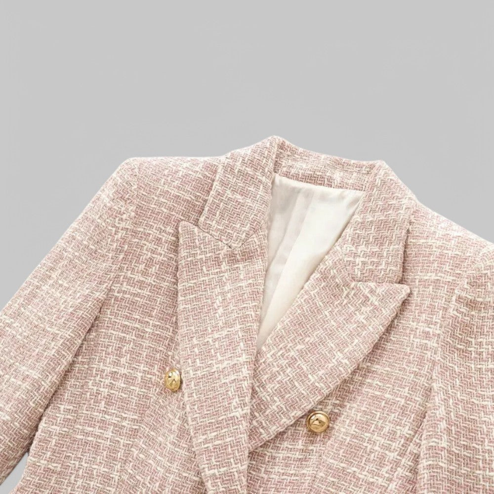 Women's Double-Breasted Tweed Blazer
