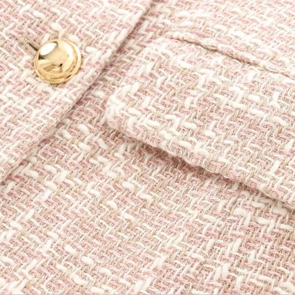 Women's Double-Breasted Tweed Blazer
