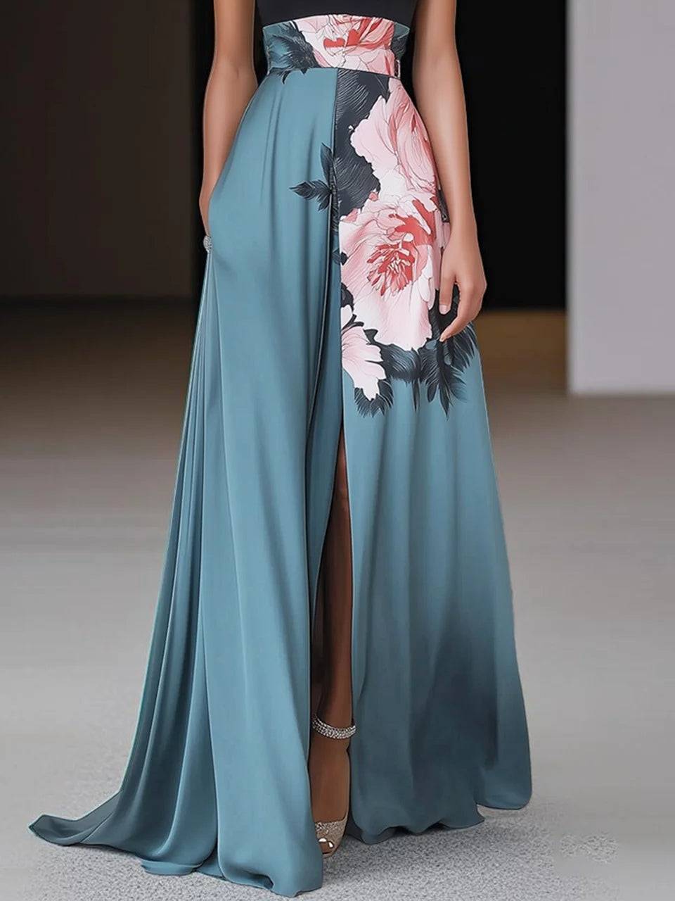 Covernorth Women's Halter Neck Floral Maxi Dress