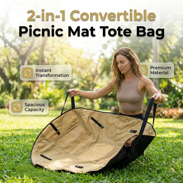 2-in-1 Picnic Mat Bag │ Large & Portable, Sand-Free │ Outdoor & Beach