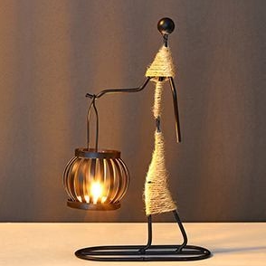 Metal Figure Candle Holder | Warm Glow Ambient Decor | Living Room