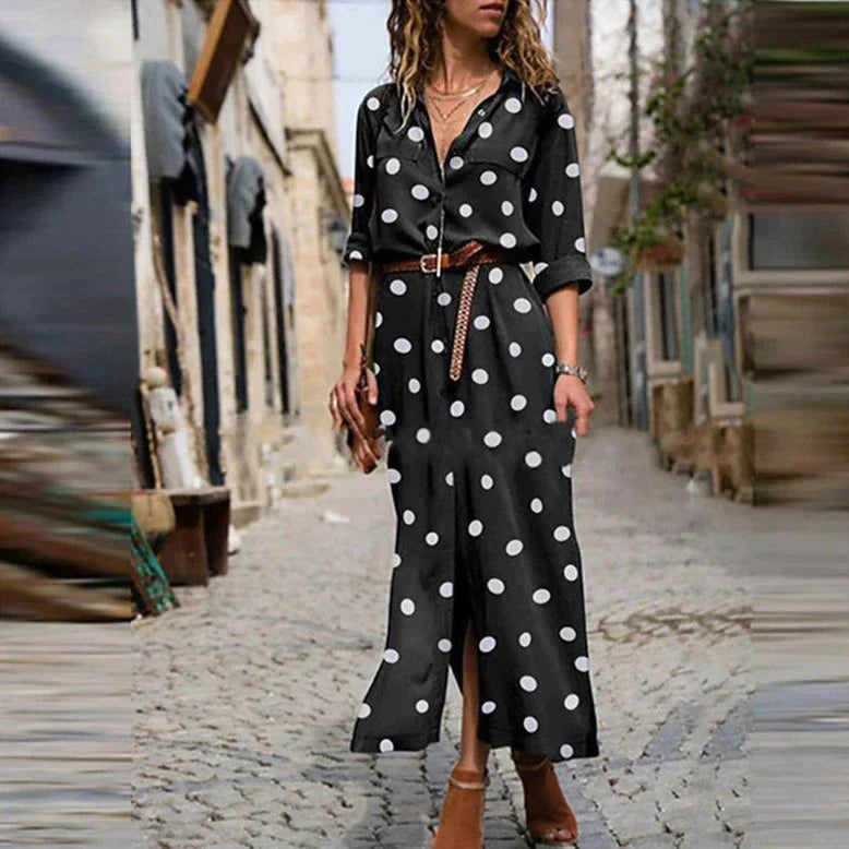 Covernorth Women’s Polka Dot Maxi Shirt Dress