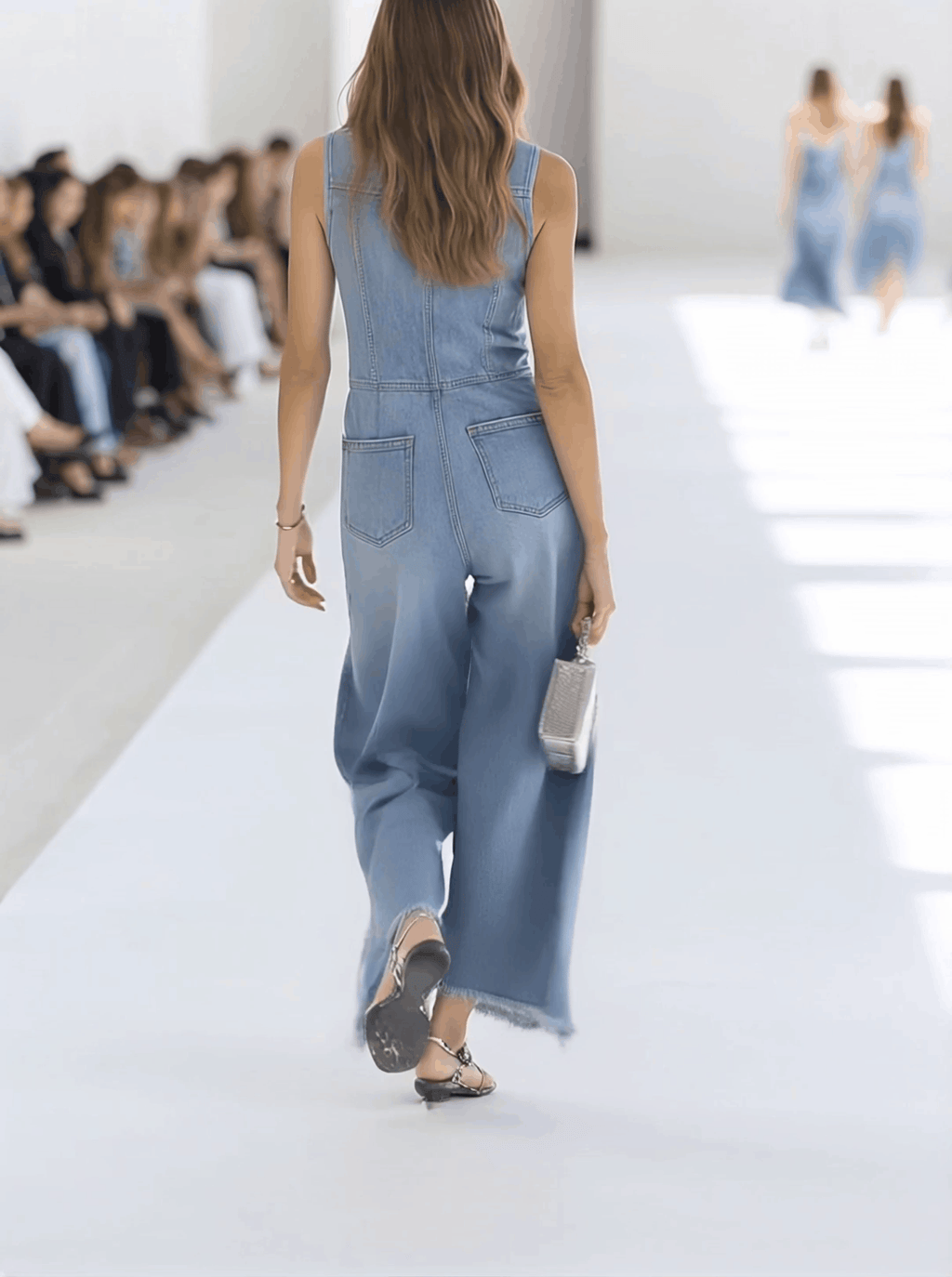 Women's Denim Wide Leg Jumpsuit