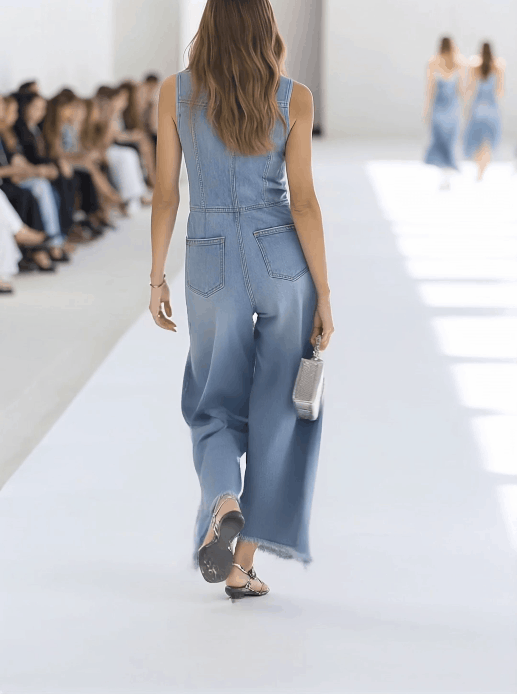 Women's Denim Wide Leg Jumpsuit