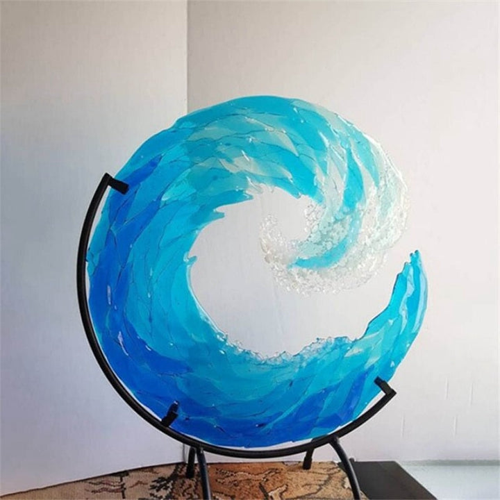 Ocean Wave Stained Glass Sculpture