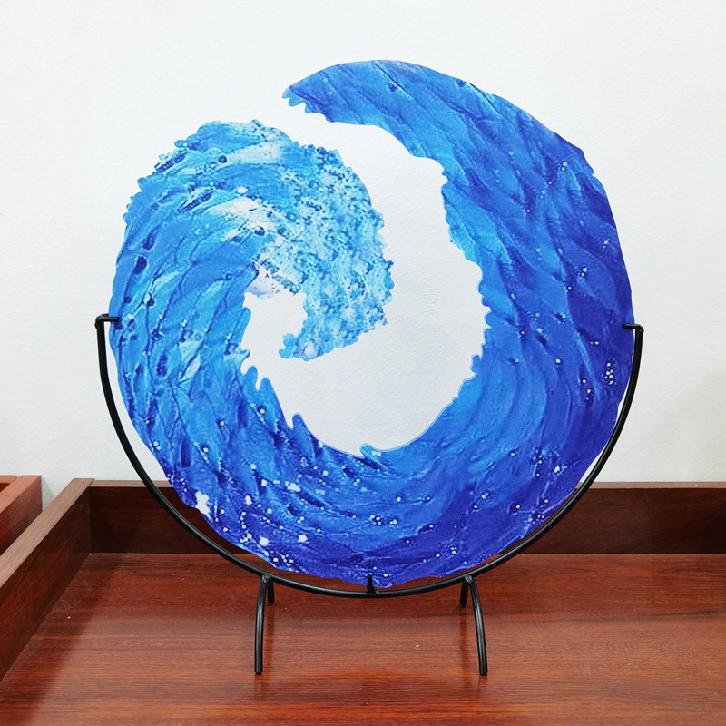 Ocean Wave Stained Glass Sculpture