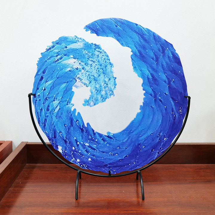 Ocean Wave Stained Glass Sculpture