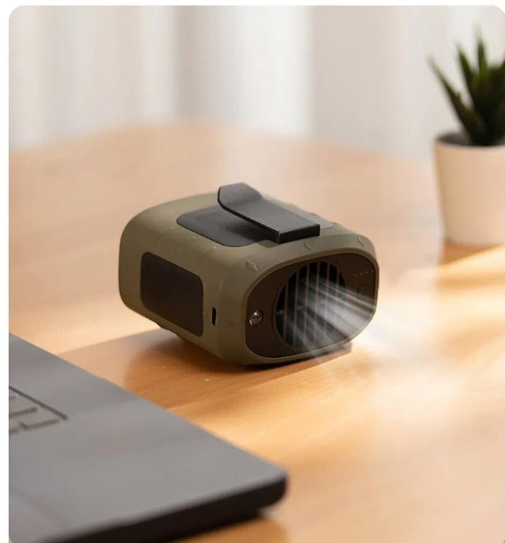 Portable Waist Fan | USB Rechargeable & LED Light | Camping & Hiking