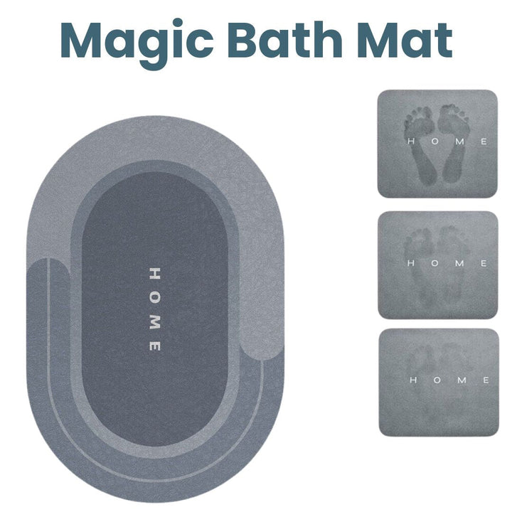 Ultra-Absorbent Quick-Dry Oval Bath Mat Non-Slip Bathroom Rug