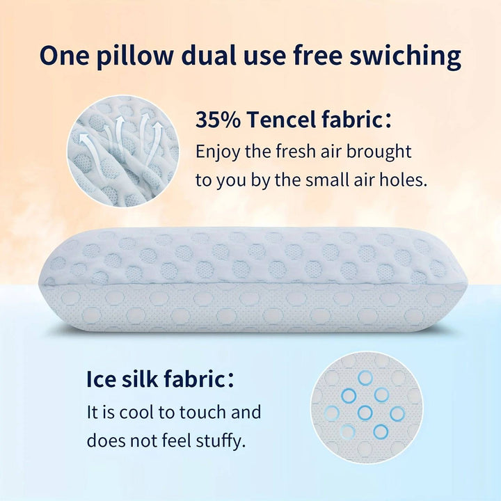 Cooling Gel Memory Pillow │ Dual-Sided Relief │ Bedroom & Bedding │ White