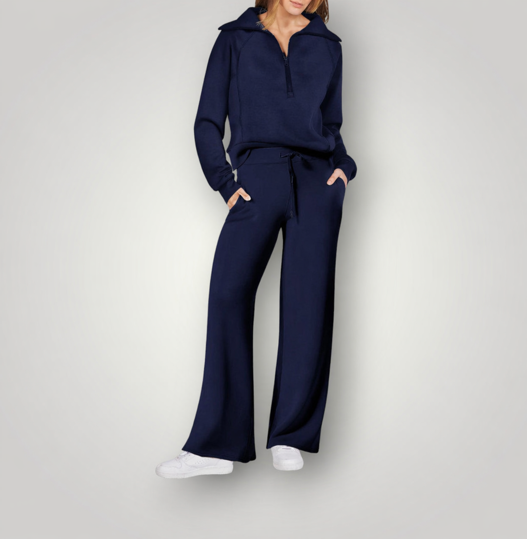 Covernorth Women’s Half-Zip Pullover and Wide-Leg Lounge Set