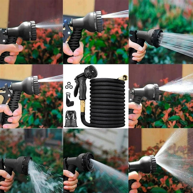 Expandable Garden Hose │ Kink-Free, Lightweight │ Lawn, Patio & Car Care │ Black