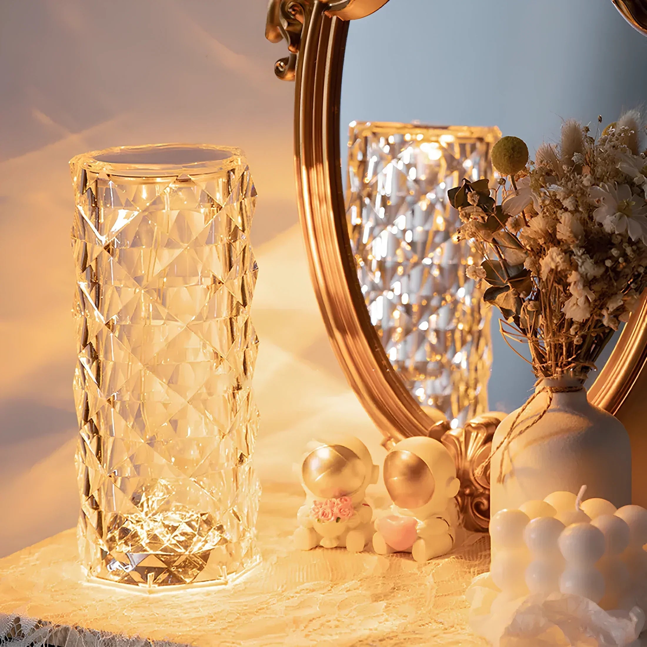 Crystal Prism Ambient Touch Control Table Lamp