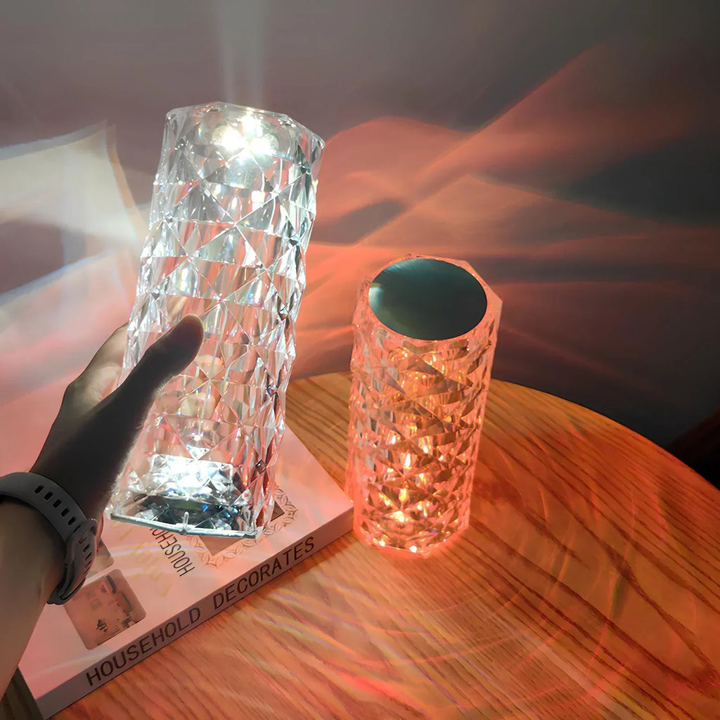 Crystal Prism Ambient Touch Control Table Lamp
