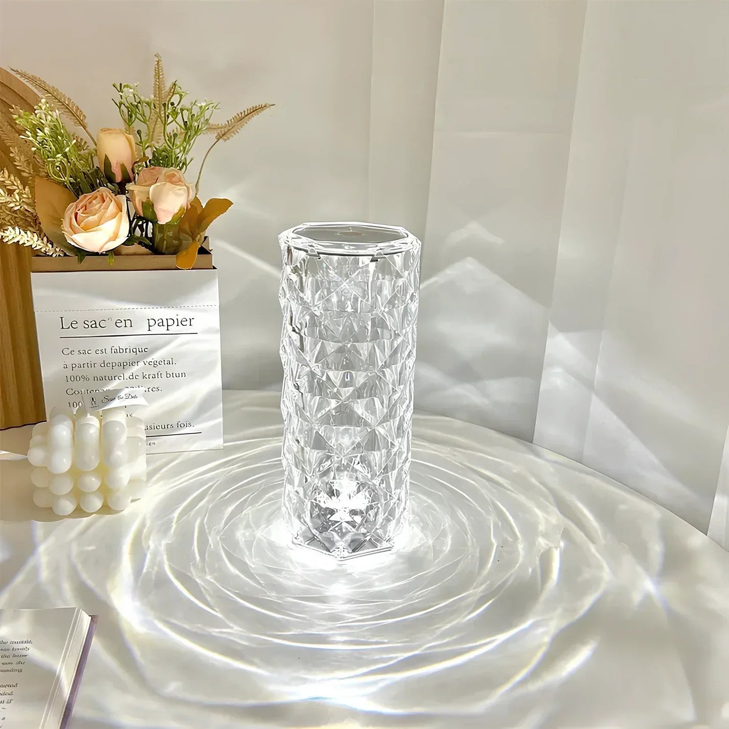 Crystal Prism Ambient Touch Control Table Lamp