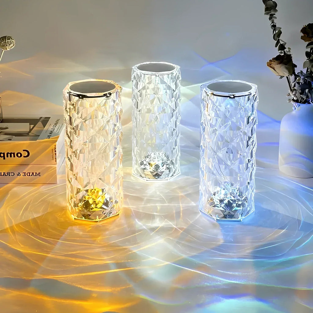 Crystal Prism Ambient Touch Control Table Lamp