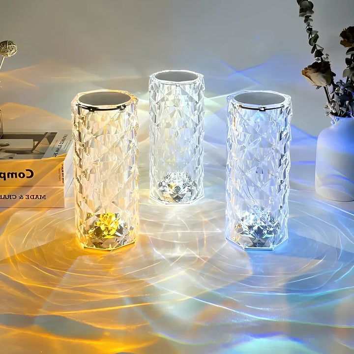 Crystal Prism Ambient Touch Control Table Lamp