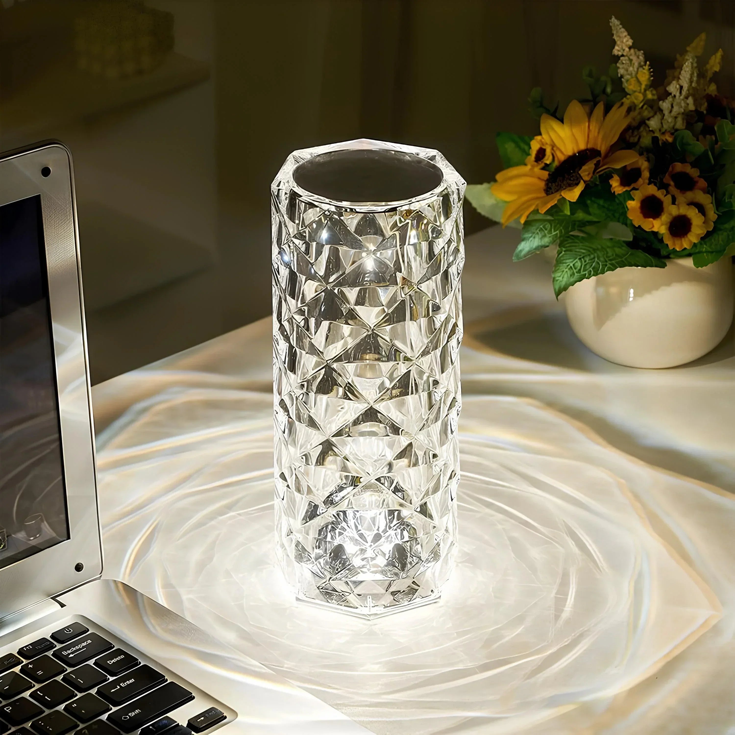 Crystal Prism Ambient Touch Control Table Lamp