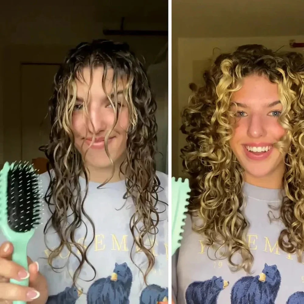 Curl Styling Brush | Edge Grooves & Clumping | Travel & Vanity